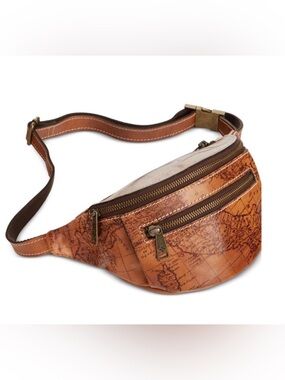 Patricia Nash Leather Map Fanny Pack Festival Belt Bag